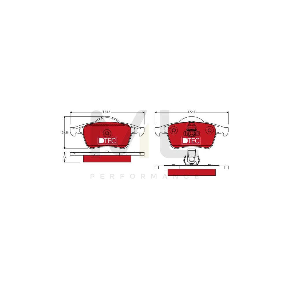 TRW Dtec Cotec Gdb1389Dte Brake Pad Set Not Prepared For Wear Indicator | Performance Parts Direct Car Parts