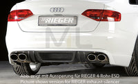 Rieger 00099071 Audi B8 B81 A4 Rear Diffuser for Original Twin Tailpipe Left - Carbon-Look