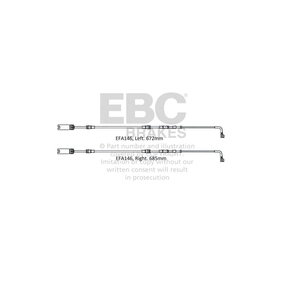 EBC EFA146 BMW E90 E92 E93 Front Wear Leads - ATE Caliper