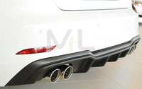 Rieger 00056822 Audi 8V A3 Rear Diffuser for Twin Tailpipe Left & Right -  Matte Black