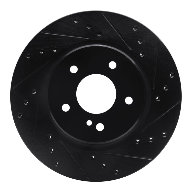R1 Concepts R1 98-09 Chrysler Crossfire Rear Right Drilled & Slotted Black Brake Rotor