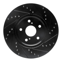 R1 Concepts R1 02-15 Lexus ES300 Front Left Drilled & Slotted Black Brake Rotor