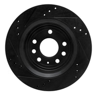 R1 Concepts R1 03-11 Cadillac BLS (Mexico) Rear Right Drilled & Slotted Black Brake Rotor