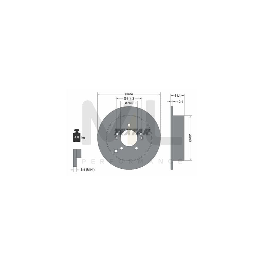 TEXTAR 92134000 Brake Disc Solid, without wheel hub, without wheel studs | Performance Parts Direct Car Parts