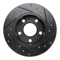 R1 Concepts R1 99-02 Audi A6 Quattro Rear Left Drilled & Slotted Black Brake Rotor