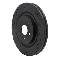 R1 Concepts R1 13-19 Ford Police Interceptor Sedan Front Left Drilled & Slotted Black Brake Rotor