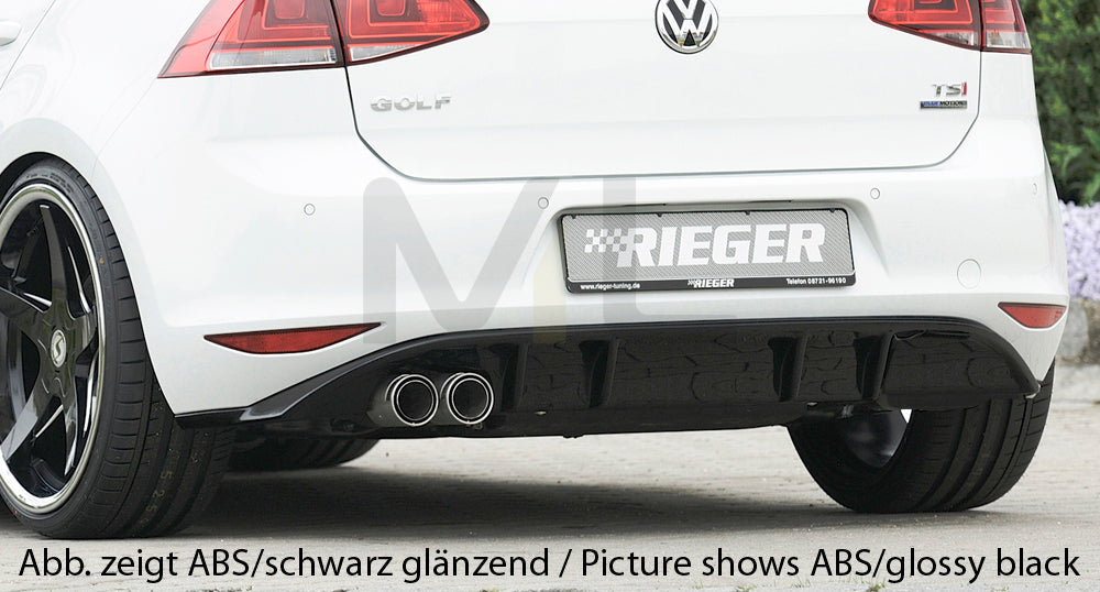 Rieger 00099170 VW Mk7 Golf GTD Rear Diffuser for Original Twin Tailpipe Left - Carbon-Look