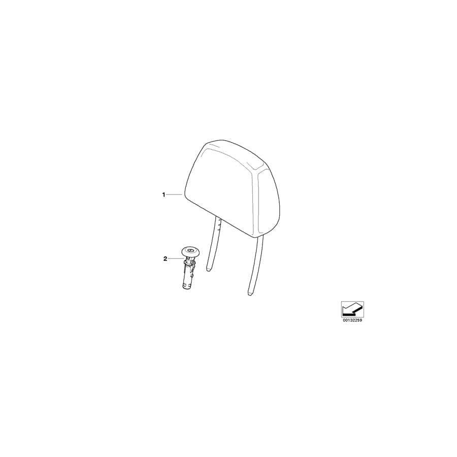 Genuine BMW 52107147481 E90 E91 Headrest Leather LEMON (Inc. 325d, 318d & 330xi)