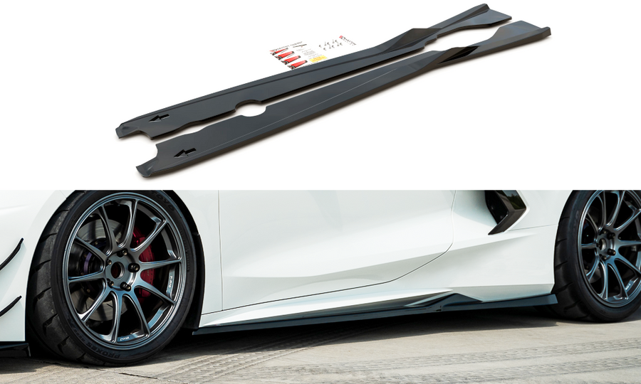Maxton Design Chevrolet Corvette C8 Side Skirts Diffusers