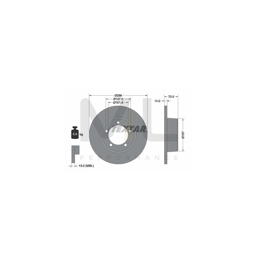 TEXTAR 92040600 Brake Disc Solid, without wheel hub, without wheel studs | Performance Parts Direct Car Parts