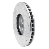 R1 Concepts R1 08-19 BMW X5 Front Right Drilled & Slotted Silver Brake Rotor