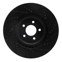 R1 Concepts R1 07-14 Ford Mustang Front Left Drilled & Slotted Black Brake Rotor