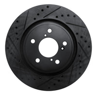 R1 Concepts R1 15-25 Acura MDX Front Left Drilled & Slotted Black Brake Rotor