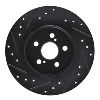 R1 Concepts R1 11-17 Lexus CT200H Rear Right Drilled & Slotted Black Brake Rotor