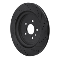 R1 Concepts R1 13-19 Ford Police Interceptor Sedan Rear Left Drilled & Slotted Black Brake Rotor