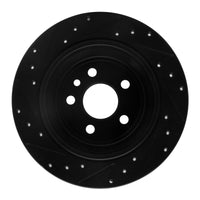R1 Concepts R1 13-15 Land Rover LR2 Rear Right Drilled & Slotted Black Brake Rotor