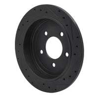 R1 Concepts R1 97-04 Ford F-150 RWD Rear Left Drilled & Slotted Black Brake Rotor