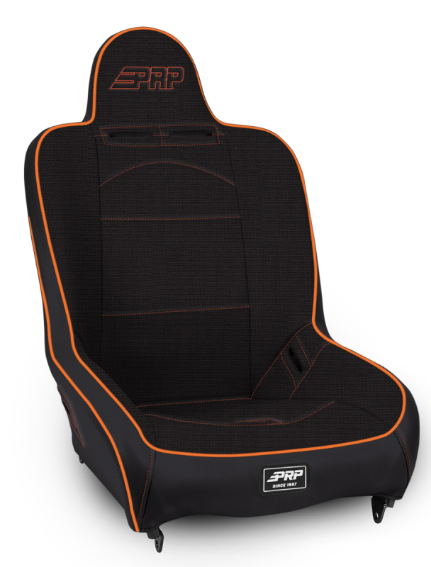 PRP Seats PRP Premier High Back Suspension Seat- Black/Orange Tweed