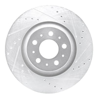R1 Concepts R1 20-25 Tesla Model Y Rear Right Drilled & Slotted Silver Brake Rotor
