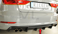 Rieger 00056807 Audi 8V A3 Rear Diffuser for Twin Tailpipe Left -  Matte Black