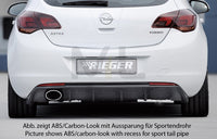 Rieger 00088112 Opel Astra J Rear Diffuser for Original Tailpipe Left - Glossy Black