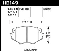 Hawk Performance Hawk 94-05 Miata (01-05 Normal Suspension) Blue 9012  Race Front Brake Pads D635