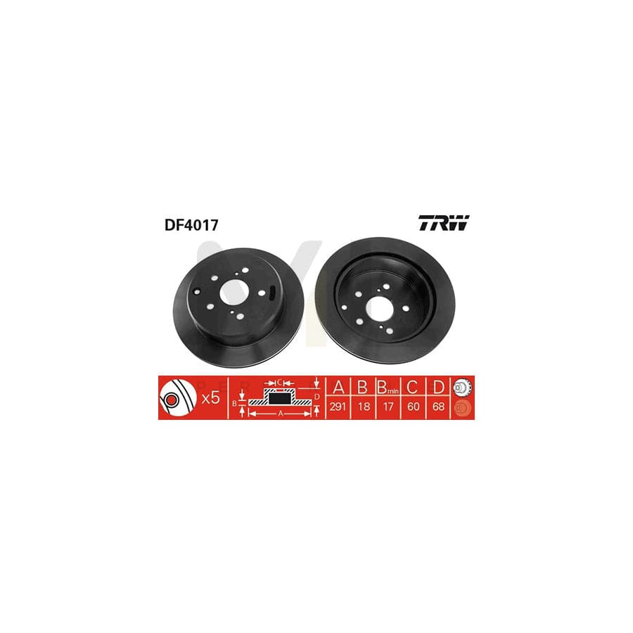 TRW DF4017 Brake Disc Vented, Painted | Performance Parts Direct Car Parts