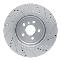 R1 Concepts R1 17-25 BMW 230I Right Rear Drilled & Slotted Silver Brake Rotor