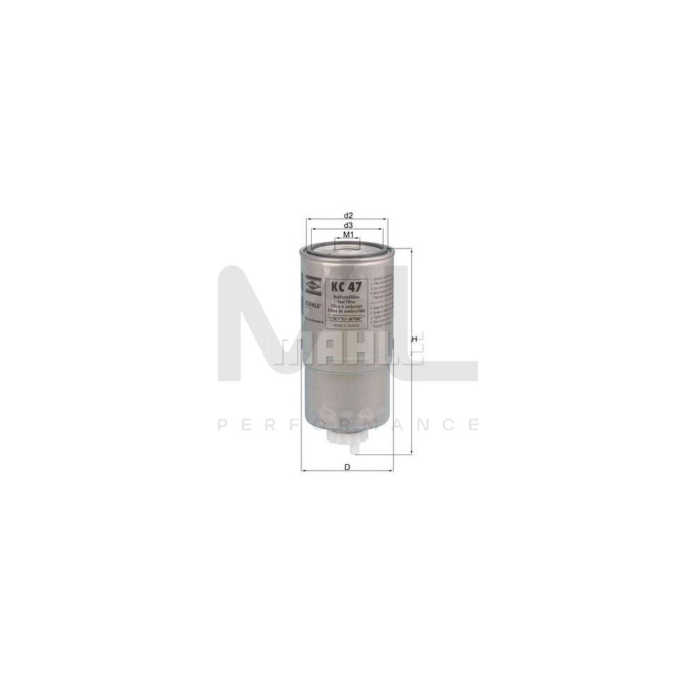 MAHLE ORIGINAL KC 47 Fuel filter Spin-on Filter | Performance Parts DirectCar Parts