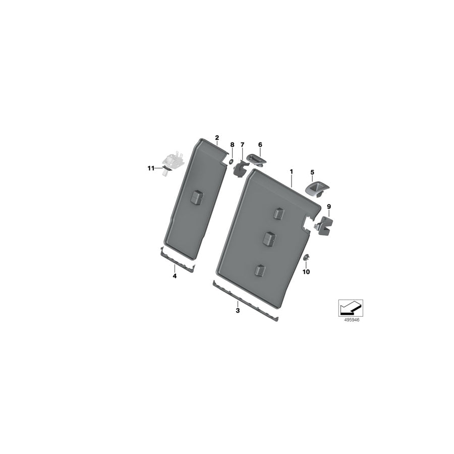 Genuine BMW 52207499797 G05 G06 Cover, Locking Mechanism SCHWARZ (Inc. X5 30dX, X6 40iX & X6 40i)