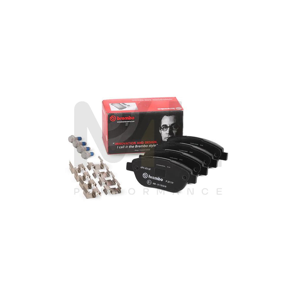 Brembo P 23 119 Brake Pad Set Excl. Wear Warning Contact, With Brake Caliper Screws