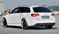Rieger 00099227 Audi 4F A6 Rear Diffuser for Sport Tailpipe Left & Right - Carbon-Look