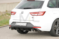 Rieger 00088104 SEAT 5F Leon FR Rear Diffuser for Sport Tailpipe Left & Right - Glossy Black