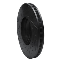 R1 Concepts R1 2007-2008 BMW ALPINA B7 Front Right Drilled & Slotted Black Brake Rotor
