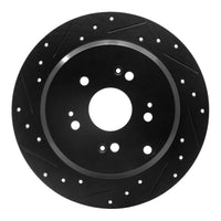 R1 Concepts R1 2005-2018 Acura RDX Rear Left Drilled & Slotted Black Brake Rotor