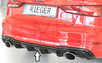 Rieger 00088187 Audi 8V Rear Diffuser for Sport Tailpipe Left & Right (A3 & S3) - Glossy Black