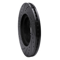 R1 Concepts R1 2013-2025 Infiniti Q60 Front Right Drilled & Slotted Black Brake Rotor