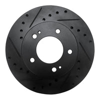 R1 Concepts R1 83-89 Chrysler Conquest Front Left Drilled & Slotted Black Brake Rotor