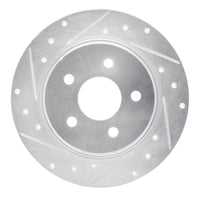 R1 Concepts R1 87-91 Chrysler TC Maserati Rear Left Drilled & Slotted Silver Brake Rotor