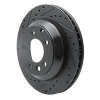 R1 Concepts R1 03-18 Audi Q7 Rear Left Drilled & Slotted Black Brake Rotor