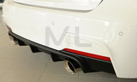 Rieger 00053467 BMW 3 Series F30 F31 Rear Diffuser for Original Tailpipe Left & RIght -  Matte Black