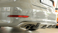 Rieger 00099367 Audi 8V A3 Rear Diffuser for Twin Tailpipe Left - Carbon-Look