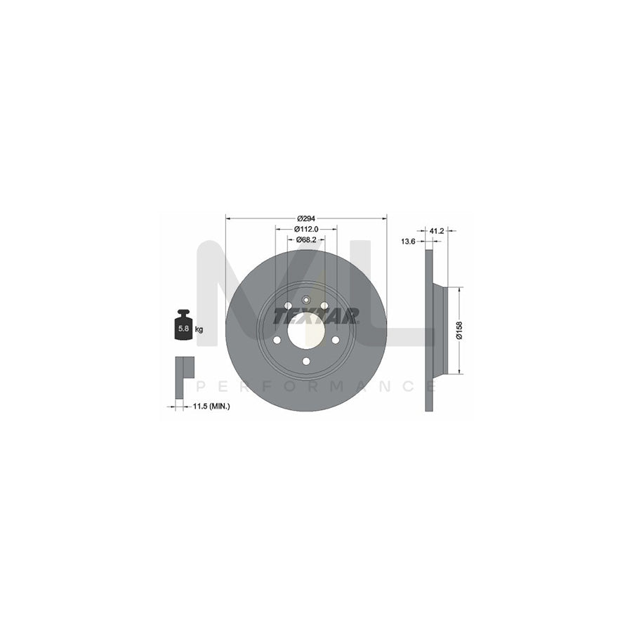 TEXTAR PRO 92098103 Brake Disc Solid, Coated, without wheel hub, without wheel studs | Performance Parts Direct Car Parts