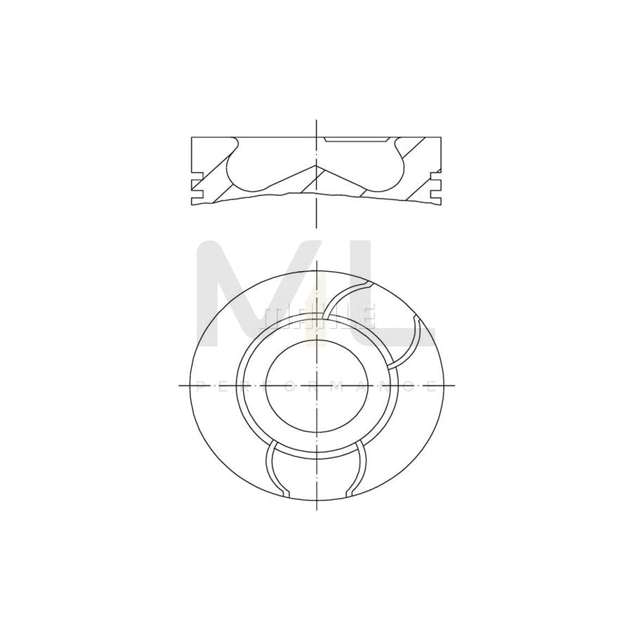 MAHLE ORIGINAL 681 02 02 Piston 91,5 mm, with piston ring carrier, without cooling duct | Performance Parts DirectCar Parts