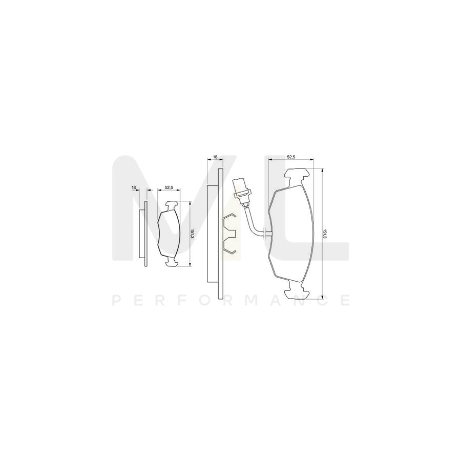 Bosch 0986469080 Brake Pad Set BP742 | Performance Parts Direct Car Parts