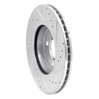 R1 Concepts R1 07-15 Mini Cooper Clubman Front Left Drilled & Slotted Silver Brake Rotor