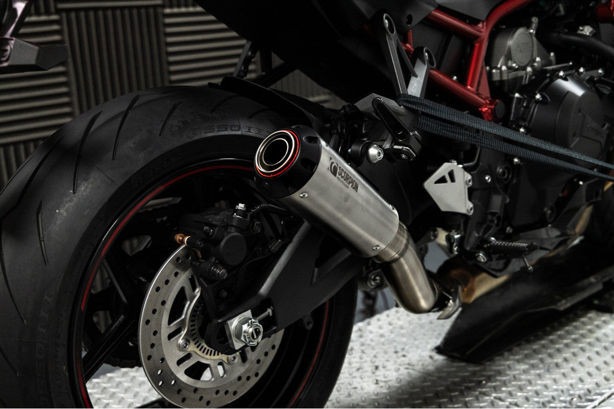 Scorpion PKA135SEO Kawasaki Z H2 Red Power Slip-On - Brushed Stainless Steel Sleeve |  UK