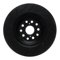 R1 Concepts R1 07-23 Lexus LS500 Right Front Drilled & Slotted Black Brake Rotor