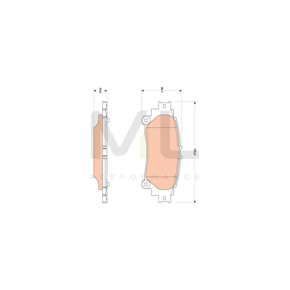 TRW Gdb3497 Brake Pad Set Not Prepared For Wear Indicator | Performance Parts Direct Car Parts