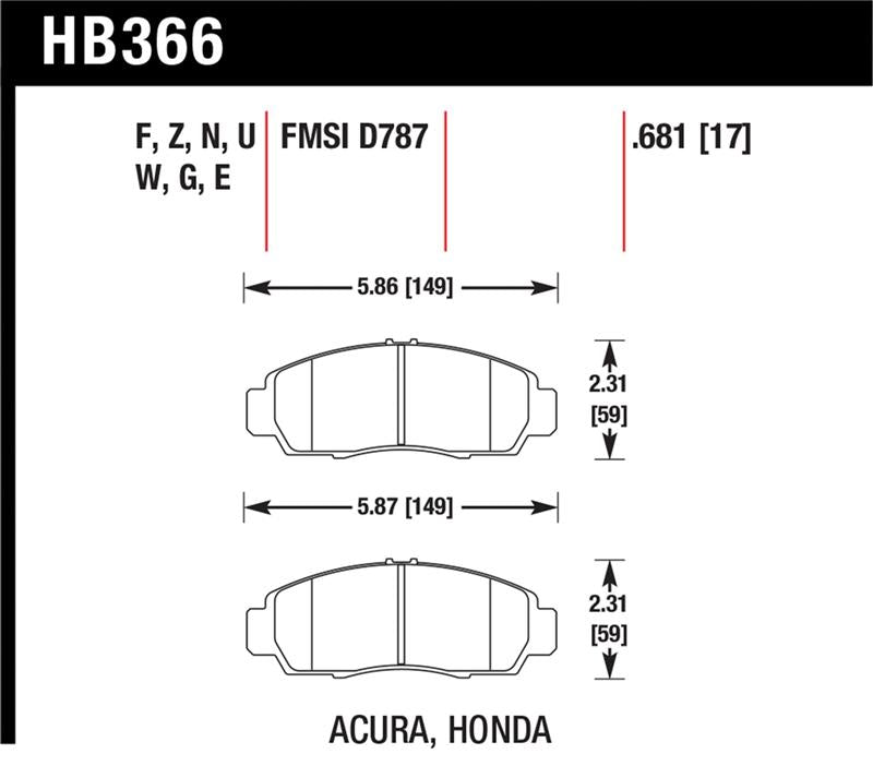 Hawk Performance Hawk 04+ Acura TSX / 99-08 TL / 01-03 CL / 08+ Honda Accord EX DTC-70 Race Front Brake Pads